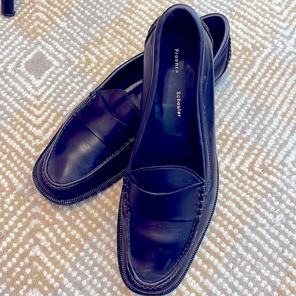 Proenza Schouler Sz 8.5 Leather Round Toe Loafers.